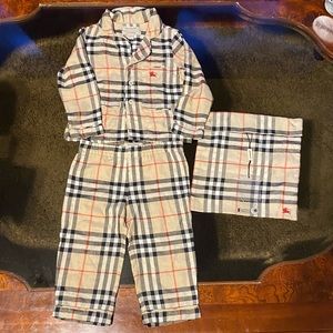 Burberry Nova Check Toddler Pajama Set Size 18M.